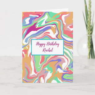 Carte Anniversaire personnalisé Sherbert Marble