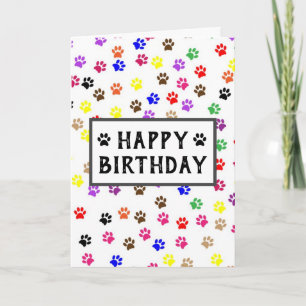 Carte Anniversaire Pet Papa Empreintes de pattes