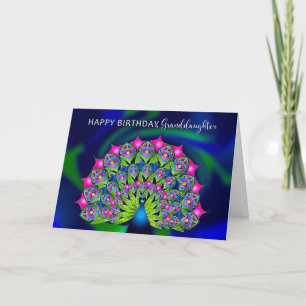 Carte Anniversaire Petite-fille Belle Peacock coloré