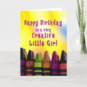 Carte Anniversaire Petite Fille Crayons créatifs