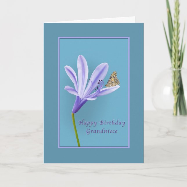 Carte Anniversaire, petite-nièce, fleur de Daylily et (Devant)