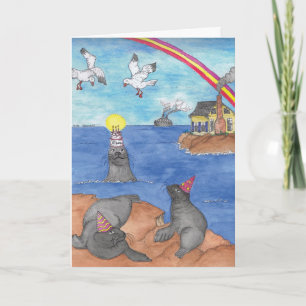 Carte ANNIVERSAIRE - Phoques
