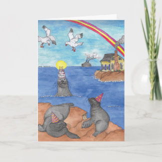 Carte ANNIVERSAIRE - Phoques