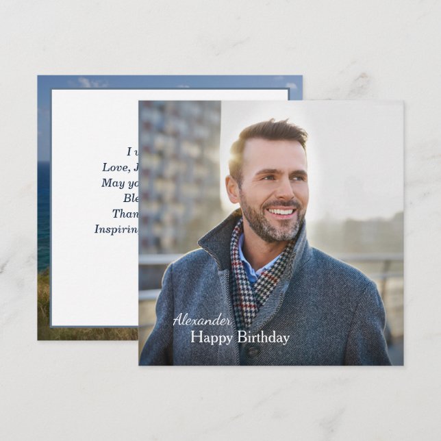 Carte Anniversaire Photo personnalisée (Devant / Derrière)