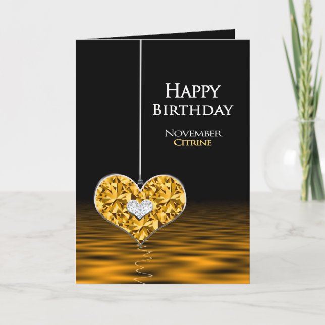 Carte Anniversaire - pierre porte-bonheur - novembre - (Devant)