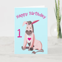 Carte Anniversaire Pink Donkey Funny - Personnalis