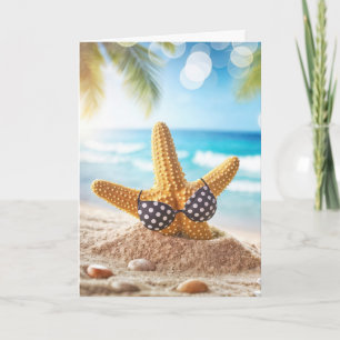 Carte Anniversaire Plage Starfish Dans Le Sable