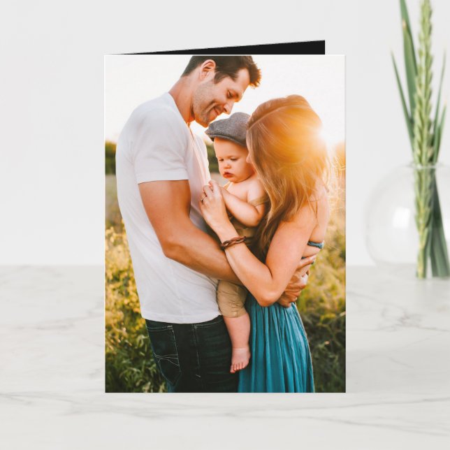 Carte Anniversaire Plié Photo & Texte (Devant)