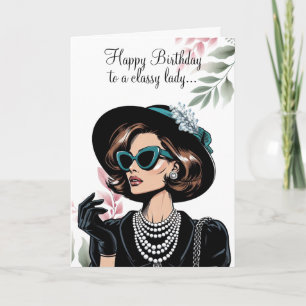 Carte Anniversaire Poised Chic Noir