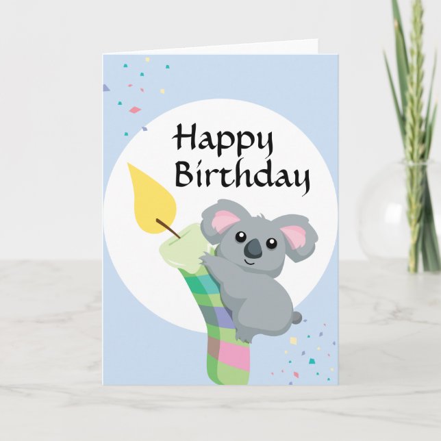 Carte Anniversaire potelé mignon d'illustration de koala (Devant)