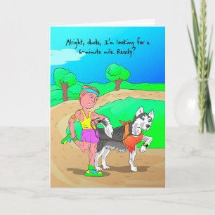 Carte Anniversaire pour coureur - Chien Pacer