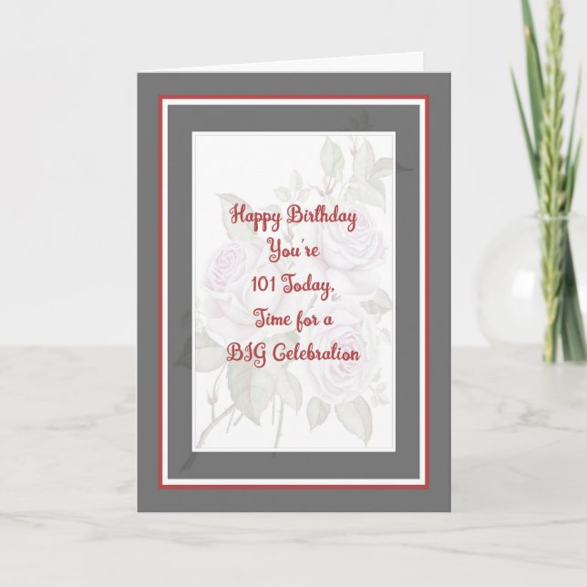 Carte Anniversaire pour la femme de 101 ans (Devant)