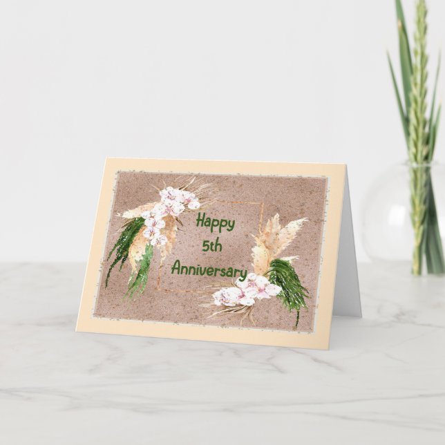 Carte Anniversaire pour le 5e anniversaire Mariage (Devant)