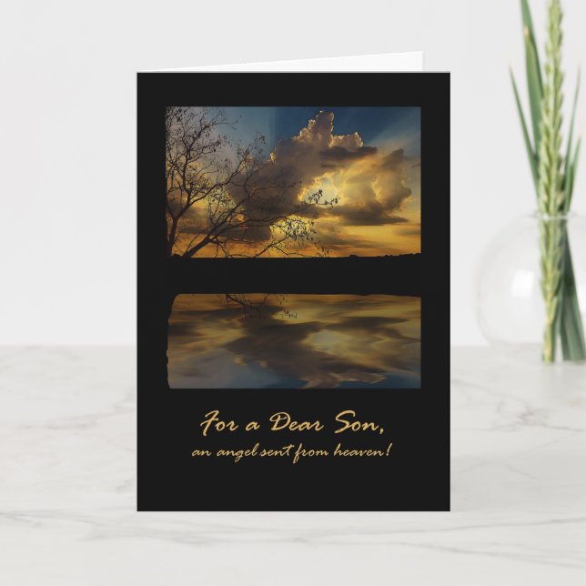 Carte Anniversaire pour le fils, le coucher du soleil (Devant)