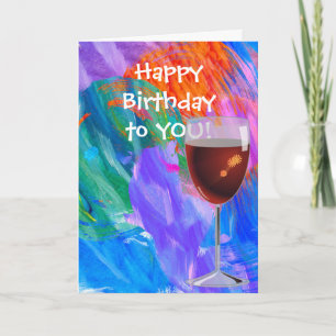 Carte anniversaire pour le verre de vin ami