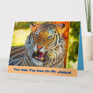 Carte Anniversaire Pour Lui, Big Cat Yawning Card