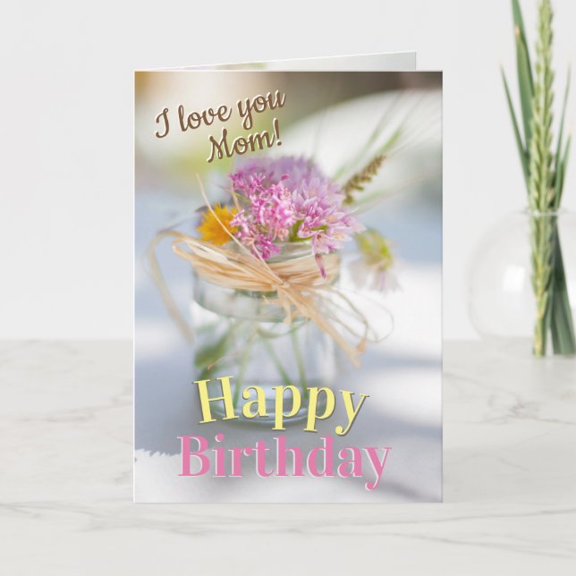 Carte Anniversaire pour Maman, Bienheureuse et Bible Ver (Devant)
