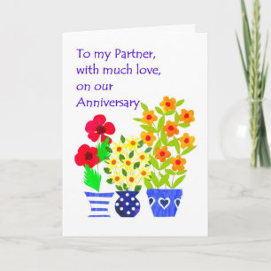 Carte Anniversaire pour partenaire - Flower Power