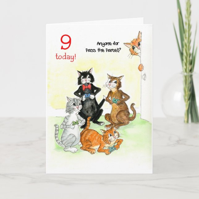 Carte Anniversaire pour un Joueur Vidéo de 9 ans (Devant)