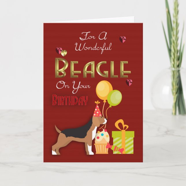 Carte Anniversaire Pour Votre Chien Beagle, Birthd (Devant)