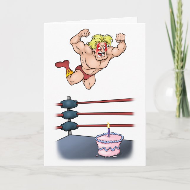 Carte Anniversaire professionnel de Slammin de lutteur (Devant)