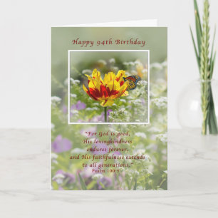 Carte Anniversaire, quatre-vingt-quatorzième, religieux,