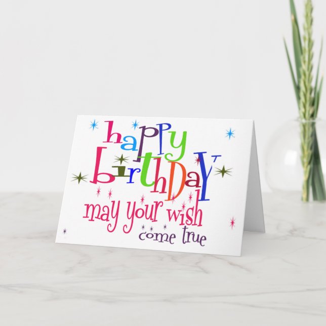 Carte Anniversaire - Que vos souhaits se réalisent (Devant)