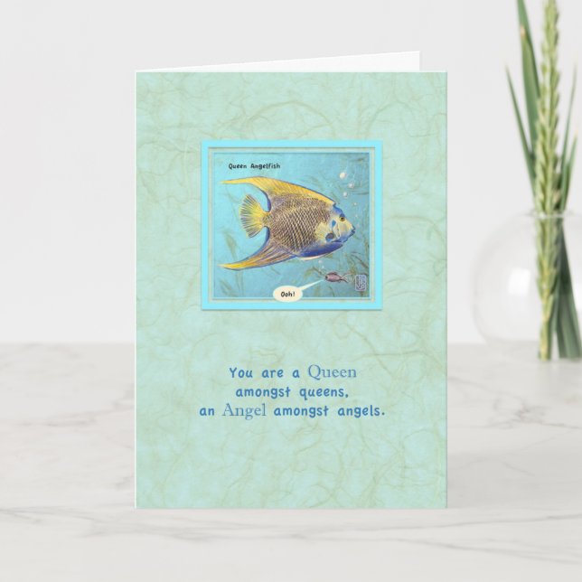 Carte Anniversaire Queen Angelfish (Devant)