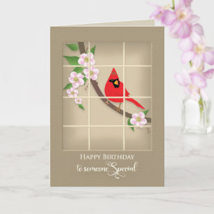 Carte Anniversaire, Quelqu'Un Spécial, Cardinal Rouge/Fl