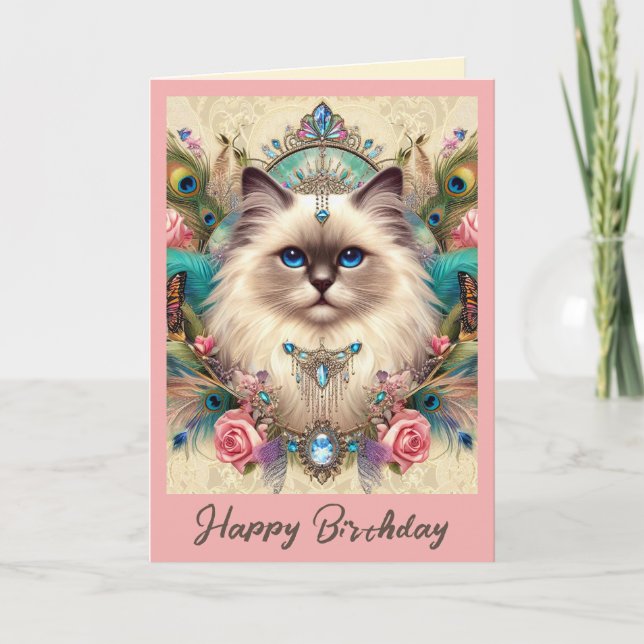 Carte Anniversaire Ragdoll Souhaitez-vous une jour (Devant)
