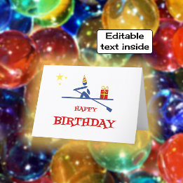 Carte Anniversaire rameur apportant un cadeau