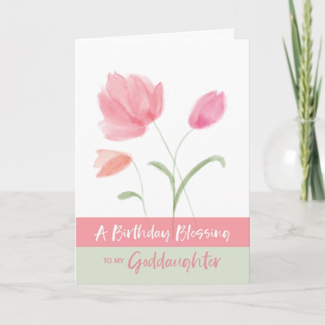 Carte Anniversaire religieux pour Godgirl Blessing Pink (Devant)