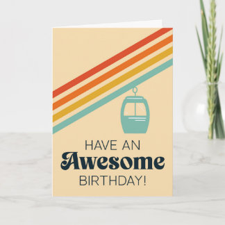 Carte Anniversaire Rétro Incroyable Sport d'Hiver