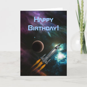 Carte Anniversaire Rocketship