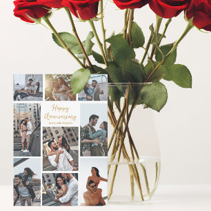 Carte Anniversaire romantique personnalisé Photo Collage