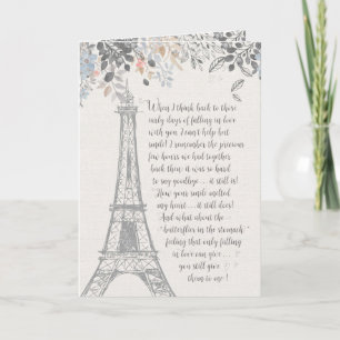 Carte Anniversaire romantique Tour Eiffel