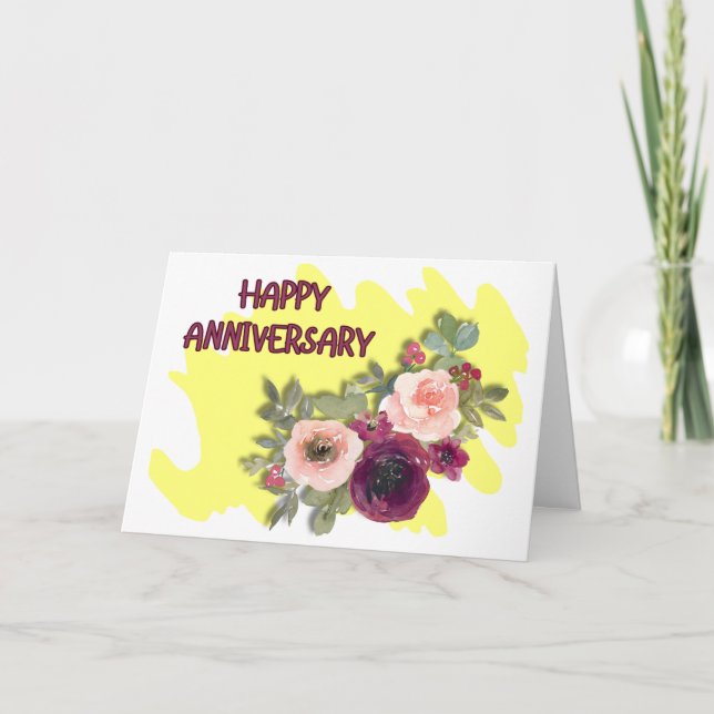Carte Anniversaire rose (Devant)