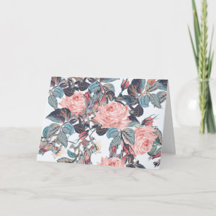 Carte anniversaire rose couleur pêche