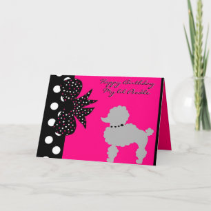 Carte Anniversaire rose de caniche