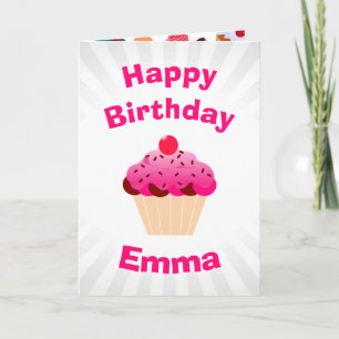 Carte Anniversaire rose lumineux de photo de petit