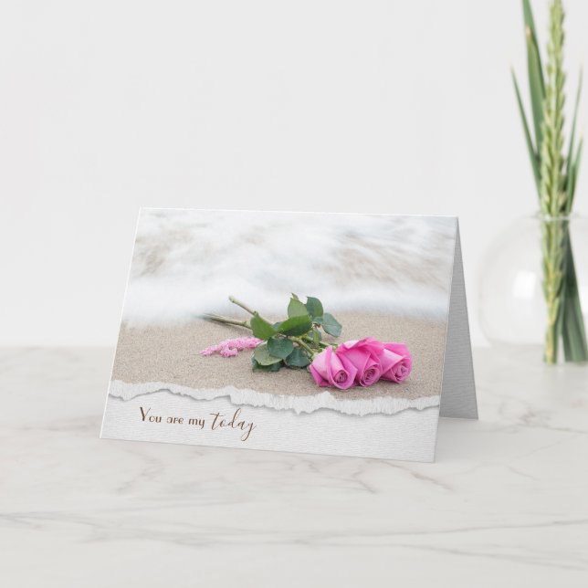 Carte Anniversaire Roses Roses Roses Roses Sur La Plage (Devant)