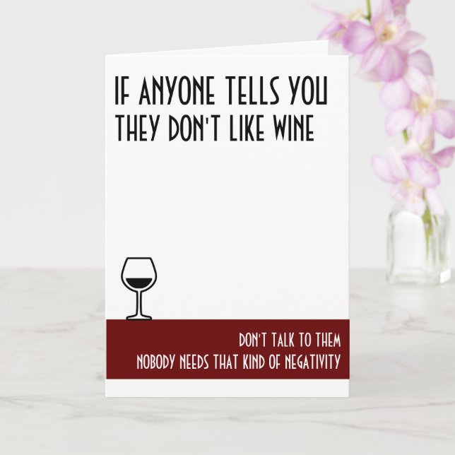 Carte Anniversaire rouge standard du vin Lover (Orchidée)
