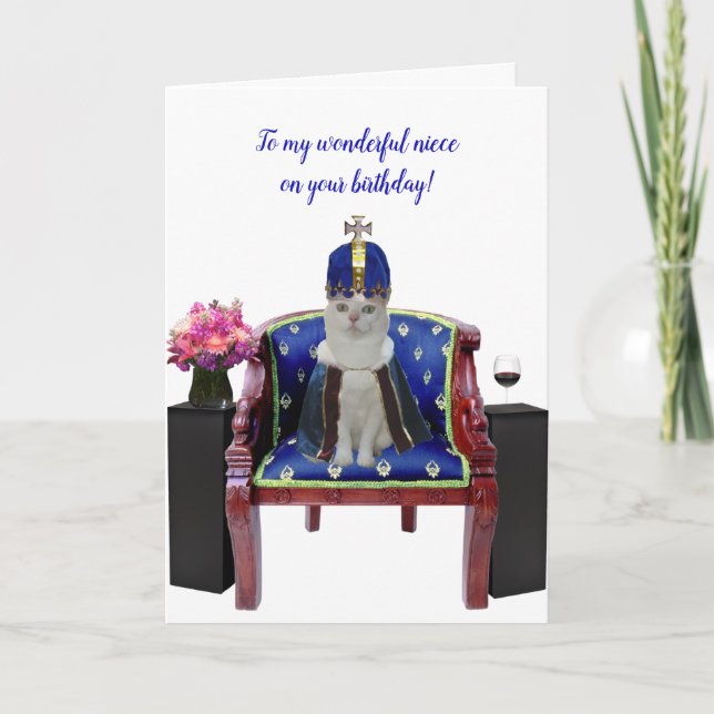 Carte Anniversaire Royal Chat-Femme Anniversaire (Devant)