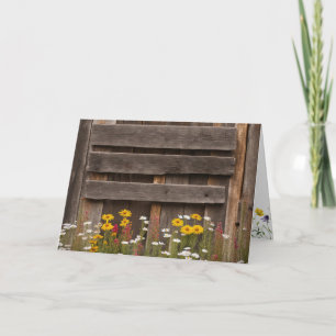 Carte Anniversaire Rustique Bois-Barnwood Avec Fleur sau