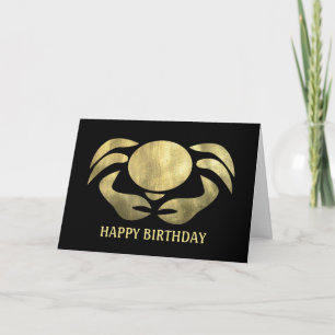 Carte Anniversaire rustique imprimé de crabe de Cancer