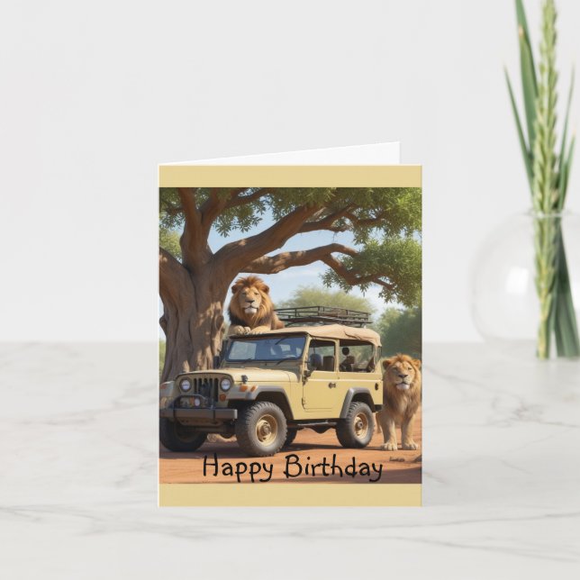 Carte Anniversaire Safari (Devant)