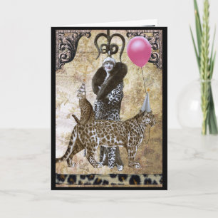 Carte Anniversaire sauvage - Mme Ocelot
