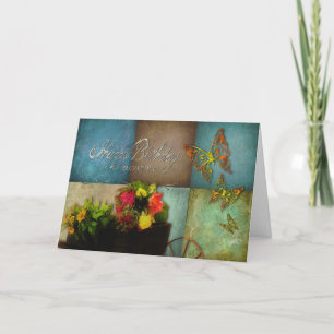 CARTE ANNIVERSAIRE - SECRET PAL - FLEURS DU PAYS