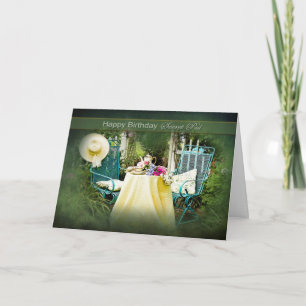 CARTE ANNIVERSAIRE - SECRET PAL - JARDIN DE COTTAGE ANGL