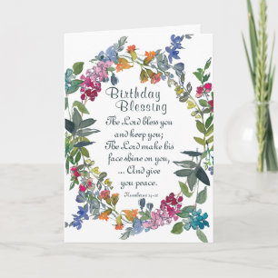 Carte Anniversaire Seigneur Vous Bénissez Bible Verse Fl